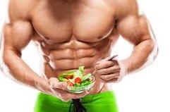 muscular man eating healthy