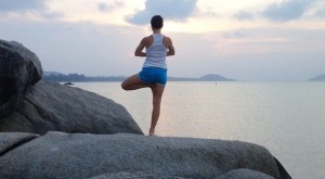 woman doing yoga