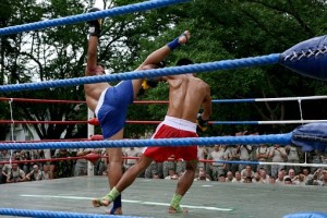 2 men Practicing Muay Thai